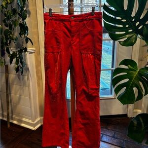 Bold Red Corduroy Pants
